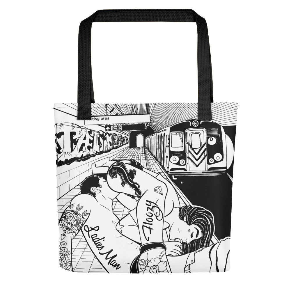 Waiting for the train Tote bag