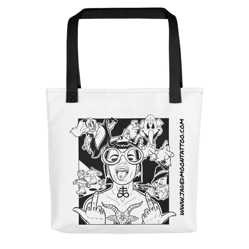 Take Drugs For Satan Tote bag