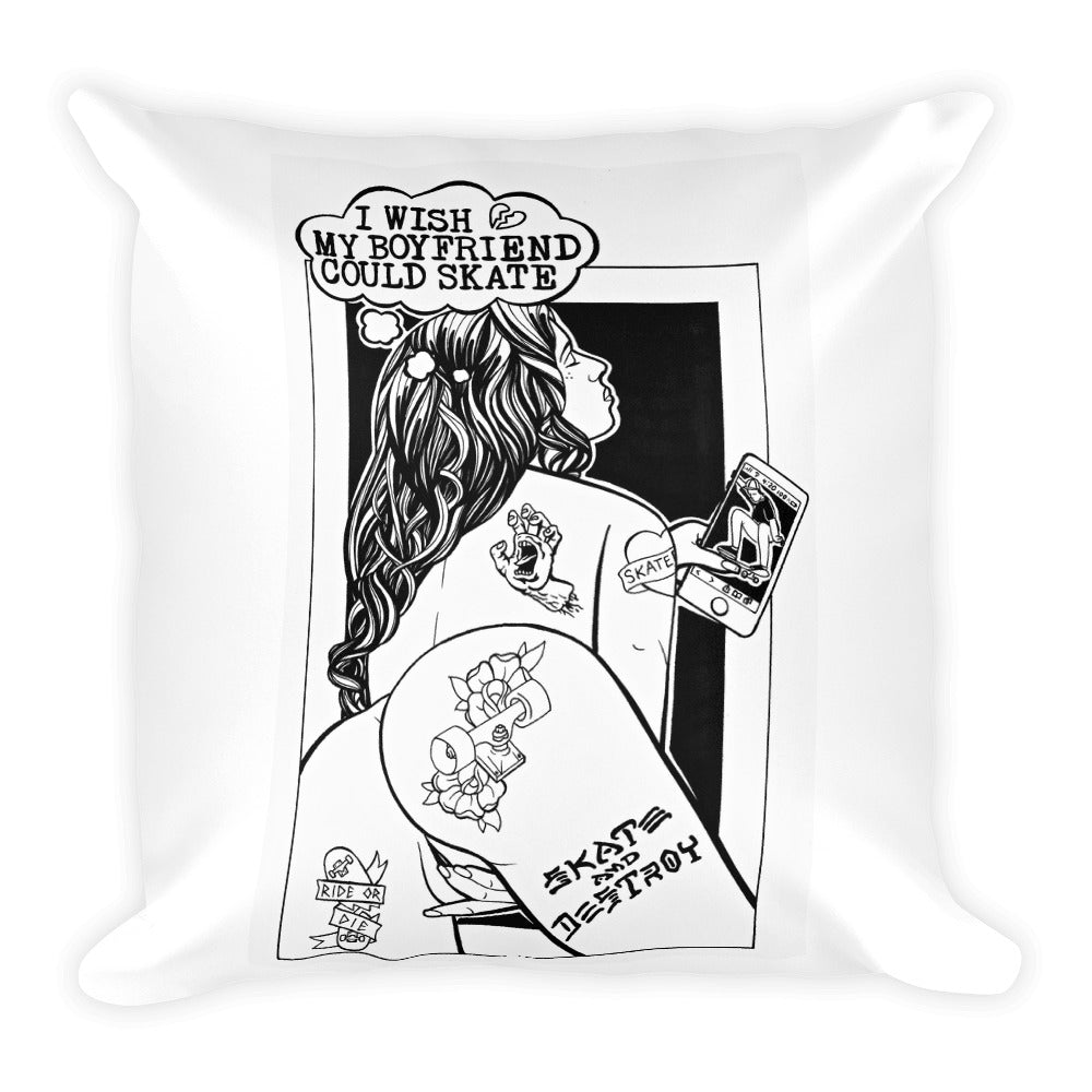 SKATE AND DESTROY Square Pillow